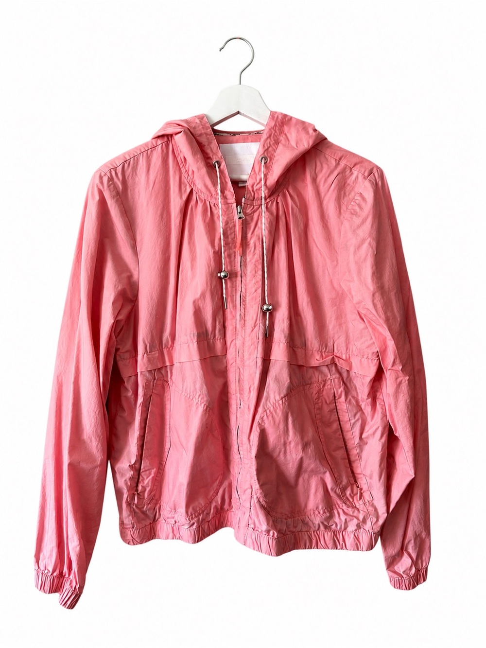 Anthro Ett:wa Pink Lightweight Windbreaker Jacket Hooded Zip Up Medium
